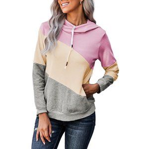 MULTI COLOR POCKETED COLOR BLOCK THICK HOODIE